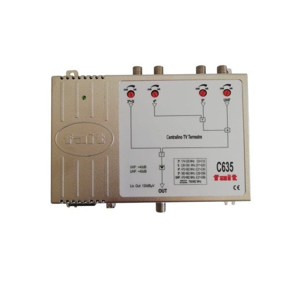 Verstärker mit 4 Eingängen und 40 dB/120 dB UV