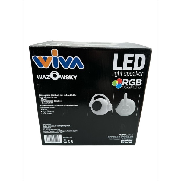 Haut-parleur lumineux Mantra rgb avec telec.porta.10w ip44 bluetooth