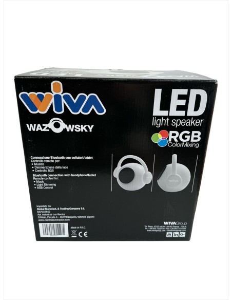 Haut-parleur lumineux Mantra rgb avec telec.porta.10w ip44 bluetooth