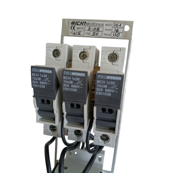 Icar microrack16 rack model IC1 16kvar hp10 415v for power factor correction control unit