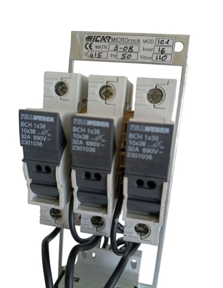 Icar microrack16 rack model IC1 16kvar hp10 415v for power factor correction control unit