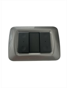 Gewiss GW21992 2-channel push-button panel + titanium plate, system series, black