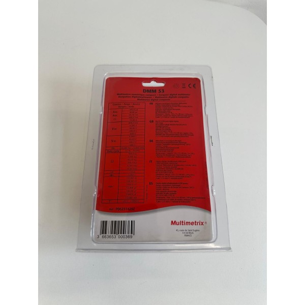 Multimetrix Dmm53 backlit digital multimeter 4000 counts cat III Non-contact detection