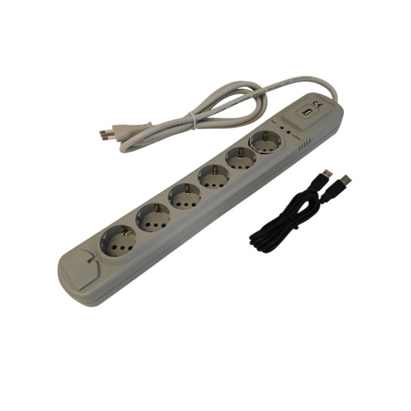 Lafayette 33500015 my-6 usb 6-socket unel power strip with usb port