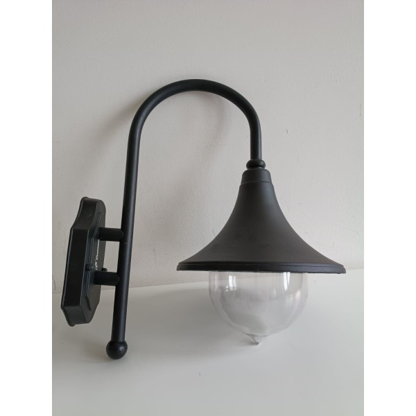 Poliplast 400408 lanterna attacco a parete e27 60w ip44  elena nera