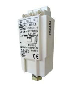 Erc  640175/000 accenditore asp -1,8a m/s 150w 3 fili 220/240v 2