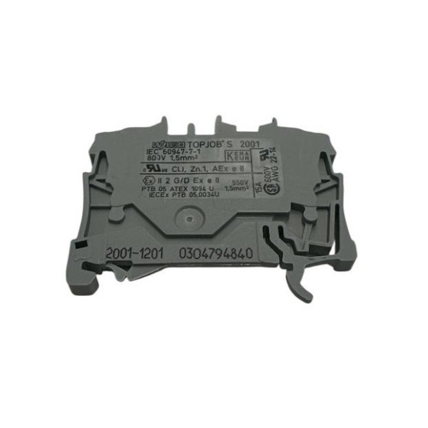 Feed-through terminal for 2 conductors