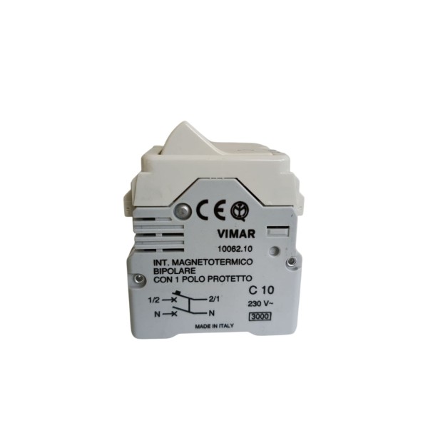 Vimar 10062.10 Linea Interruttore Automatico Magnetotermico 1P+N C10 230V